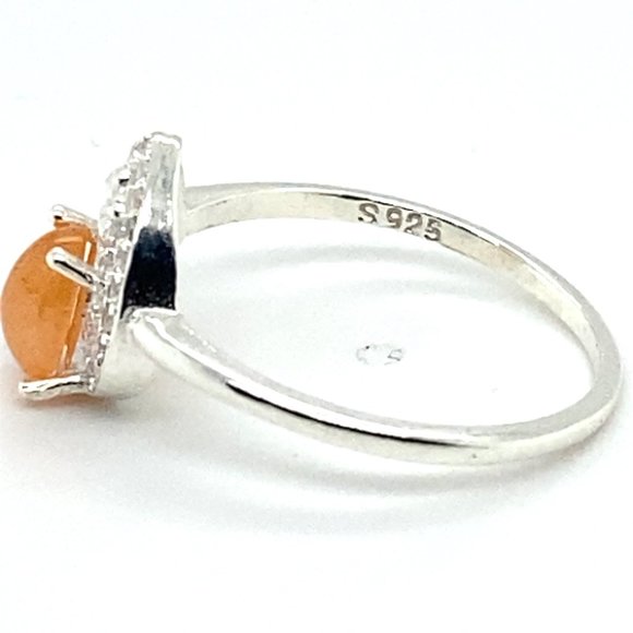 Hessonite 1.78ct Platinum Finish Solid 925 Sterling Silver Ring - Picture 6 of 6